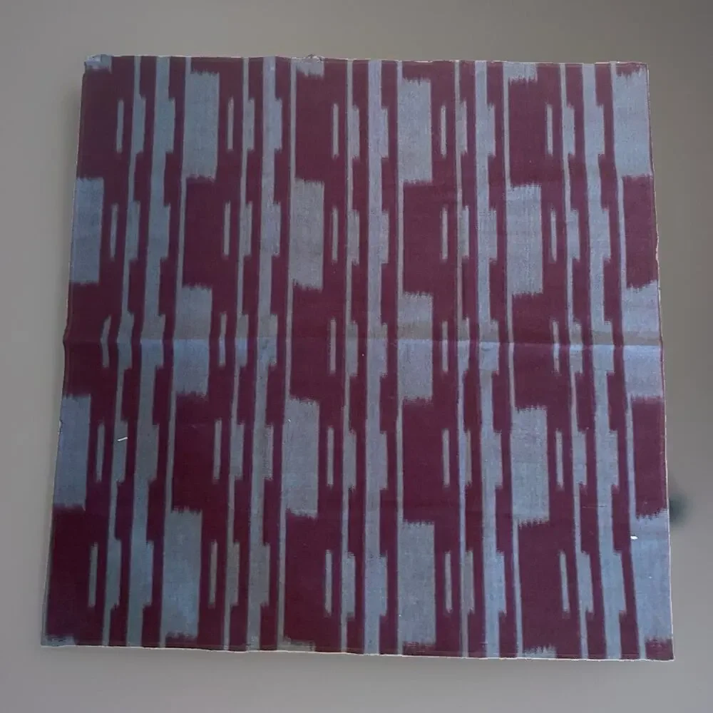 2 Gaston Y Daniela Fabric Samples Lavender Windowpane, Purple Blue Ikat 25